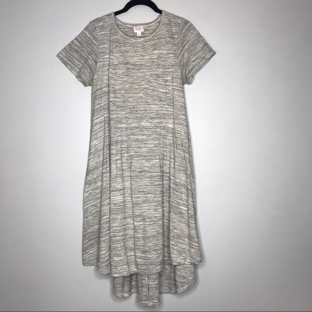 LuLaRoe Carly Heather Gray Medium T-Shirt Dress